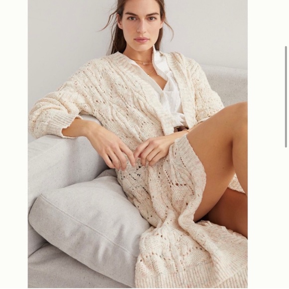Anthropologie PILCRO Pointelle Duster Cardigan Size S - Picture 11 of 14